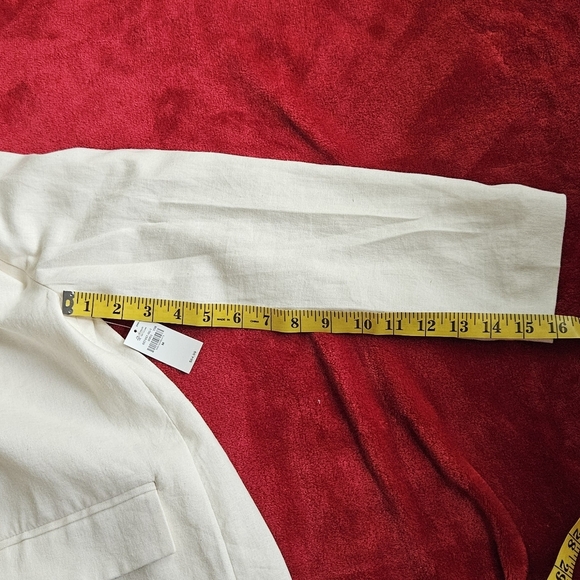 Old Navy - NWT - Cream Double Breasted Blazer with Button Details - Size Medium - Picture 9 of 12